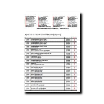 لیست قیمت قطعات یدکی دیگ های کیتورامی от производителя KITURAMI